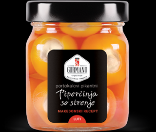 Gurmano Oranžové papričky plněné sýrem HOT palivé - ve skle 290g
