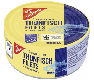 Gut&Günstig Filety z tuňáka v slunečnicovém oleji 195g Edeka
