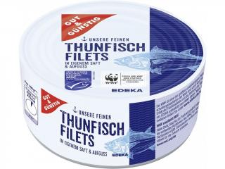 Gut&Günstig Filety z tuňáka ve vlastní šťávě 195g Edeka