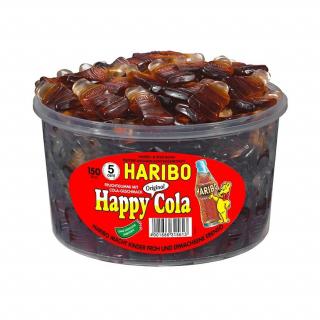 Haribo Happy Cola - Želé bonbony kolové lahvičky - dóza 150ks - 1200g