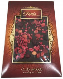Hořká čokoláda s malinami jahodami a ostružinami 70g Kamila Chocolates
