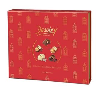 Luxury Belgian Biscuits - Sváteční Domečky - sada čokoládových sušenek 420g Desobry