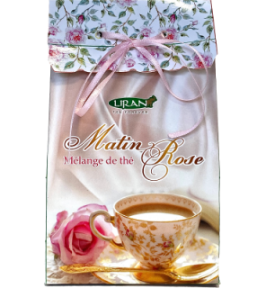 Matin Rose - růžové ráno s aroma aloe vera - sypaná směs černého a zeleného čaje 100g Liran