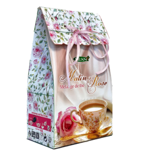 Matin Rose - růžové ráno s aroma jahod - sypaný černý čaj 100g Liran