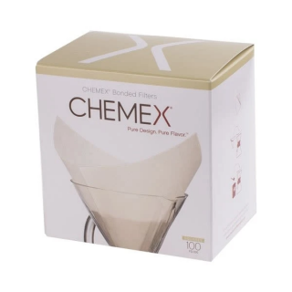 Náhradní filtry pro Papírové filtry Chemex na 6/8/10 šálků (FS-100) - skládané, čtvercové - 100 ks- 350 ks