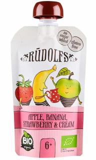 RUDOLFS Bio kapsička jablko banán jahoda se smetanou 110 g