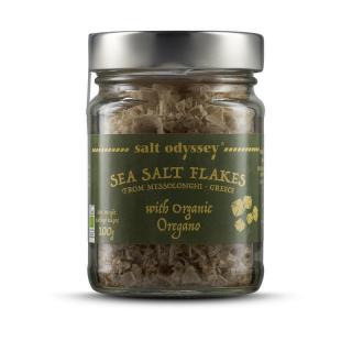 SALT ODYSSEY Mořská sůl ve vločkách OREGANO ORGANIC - ve skle 100g