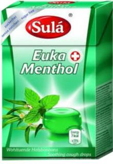 Sulá Euka Menthol - bonbóny s příchutí eukalyptu a mentholu bez cukru 44g