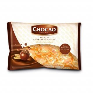 Vergani Chocao Crema Nocciola e Cereali Zlaté - mléčné čokoládové pralinky zlaté 1kg
