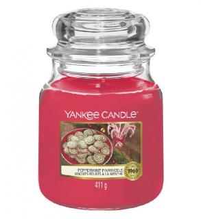 Yankee Candle - Classic vonná svíčka Peppermint Pinwheels, 411 g