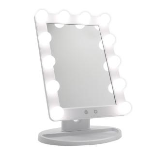 Kosmetické zrcátko HOLYWOOD s LED žárovkami bílé
