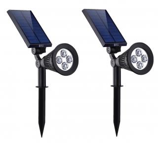 LEDSolar 4 solární venkovní světlo svítidlo do země 2 ks, 4 LED, bezdrátové, iPRO, 1W, studená            barva