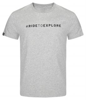 Tričko PELLS Journey s logem #RIDETOEXPLORE Grey Velikost: XL