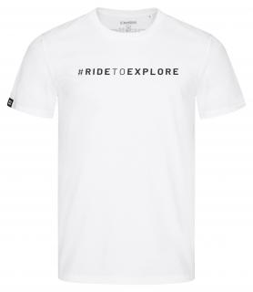 Tričko PELLS Journey s logem #RIDETOEXPLORE White Velikost: XL