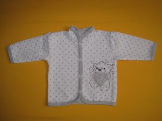 Bavlněný kojenecký kabátek s výšivkou Barva: šedá, Velikost: 56
