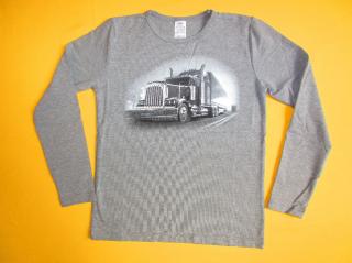 Chlapecké tričko dlouhý rukáv fototisk 2 Barva: šedá, Velikost: 122
