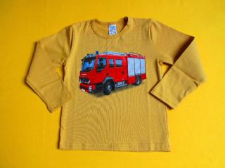 Chlapecké tričko dlouhý rukáv Hasiči 1 Barva: hořčicová, Velikost: 116