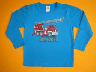 Chlapecké tričko dlouhý rukáv Hasiči 1 Barva: tyrkysově modrá, Velikost: 92