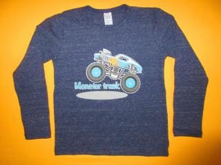 Chlapecké tričko dlouhý rukáv Monster truck 2 Barva: denim, Velikost: 122