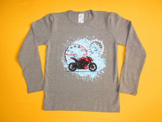 Chlapecké tričko dlouhý rukáv Moto 2 Barva: šedá, Velikost: 128