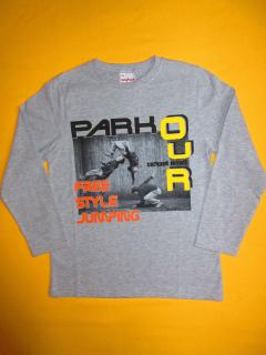 Chlapecké tričko dlouhý rukáv Parkour style Barva: šedá, Velikost: 128