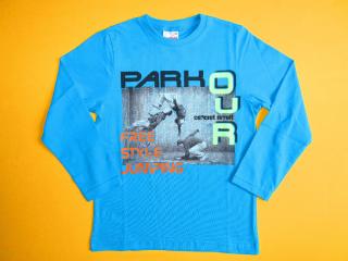 Chlapecké tričko dlouhý rukáv Parkour style Barva: tyrkysově modrá, Velikost: 128