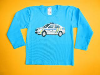Chlapecké tričko dlouhý rukáv Policie 1 Barva: tyrkysově modrá, Velikost: 104