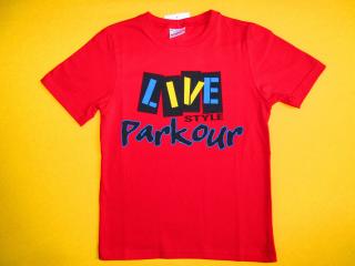 Chlapecké tričko krátký rukáv Parkour Live Barva: červená, Velikost: 128