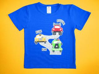 Chlapecké tričko krátký rukáv Technika 1 Barva: Modrá, Varianta: Motiv auto, Velikost: 110
