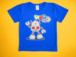 Chlapecké tričko krátký rukáv Technika 1 Barva: Modrá, Varianta: Motiv robot, Velikost: 110