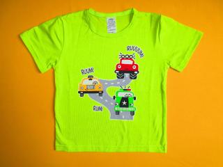 Chlapecké tričko krátký rukáv Technika 1 Barva: Zelená, Varianta: Motiv auto, Velikost: 110