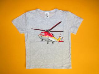 Chlapecké tričko krátký rukáv Vrtulník 1 Barva: světlešedá, Velikost: 104