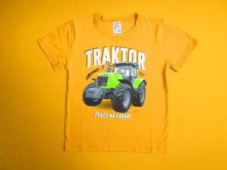 Chlapecké tričko s krátkým rukávem Traktor 1 Barva: hořčicová, Velikost: 110
