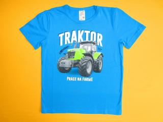 Chlapecké tričko s krátkým rukávem Traktor 2 Barva: tyrkysově modrá, Velikost: 128