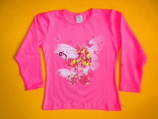 Dívčí tričko dlouhý rukáv Kočár Barva: světle růžová, Velikost: 104
