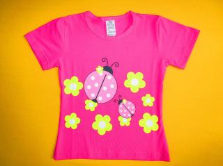 Dívčí tričko krátký rukáv Berušky Barva: růžová, Velikost: 104
