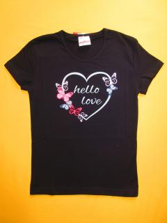 Dívčí tričko krátký rukáv Hello Barva: černá, Velikost: 134