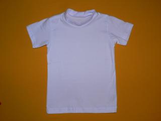 Jednobarevné tričko s krátkým rukávem Barva: bílá, Velikost: 104