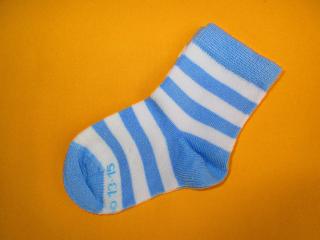Kojenecké bambusové ponožky Babárek Barva: modrá+bílá, Velikost: 9-12 (0-4 měsíce)