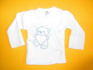 Košilka do porodnice s rukavičkou barevná výšivka Barva: bílá+modrá, Velikost: 62
