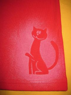 Leginy do zvonu 2 Barva: červená, Varianta: Motiv kočka, Velikost: 128