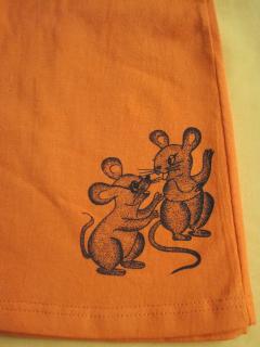 Leginy do zvonu 2 Barva: oranžová, Varianta: Motiv myši, Velikost: 128