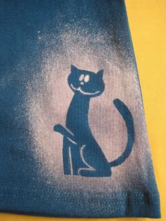 Leginy do zvonu 2 Barva: petrolejová, Varianta: Motiv kočka, Velikost: 134