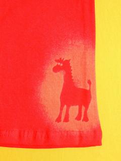 Leginy do zvonu Barva: červená, Varianta: Motiv žirafa, Velikost: 86
