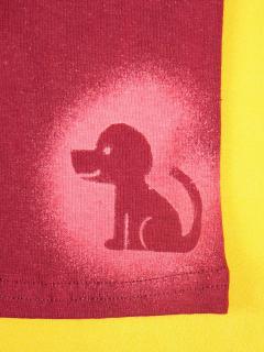 Leginy do zvonu Barva: vínově červená, Varianta: Motiv pes, Velikost: 86
