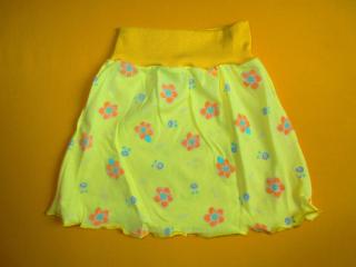 Letní sukně s květinovým motivem Barva: žlutá, Velikost: 104