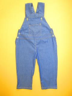 Plátěné kalhoty s laclem - jeans Barva: denim, Velikost: 86