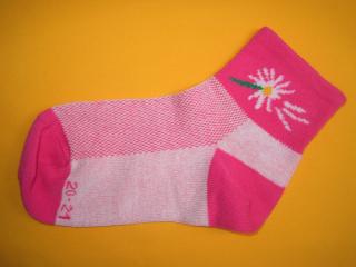 Ponožky Kytka Barva: růžová, Velikost: 20-21