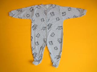 Pyžamový overal dlouhý rukáv drobný motiv Barva: šedá, Velikost: 86