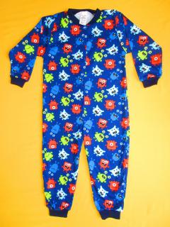 Pyžamový overal s nohavicemi do manžety - velikost 98 Barva: tmavěmodrá, Velikost: 98